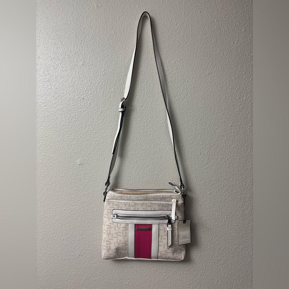 Dana Buchman White and Pink Crossbody Bag